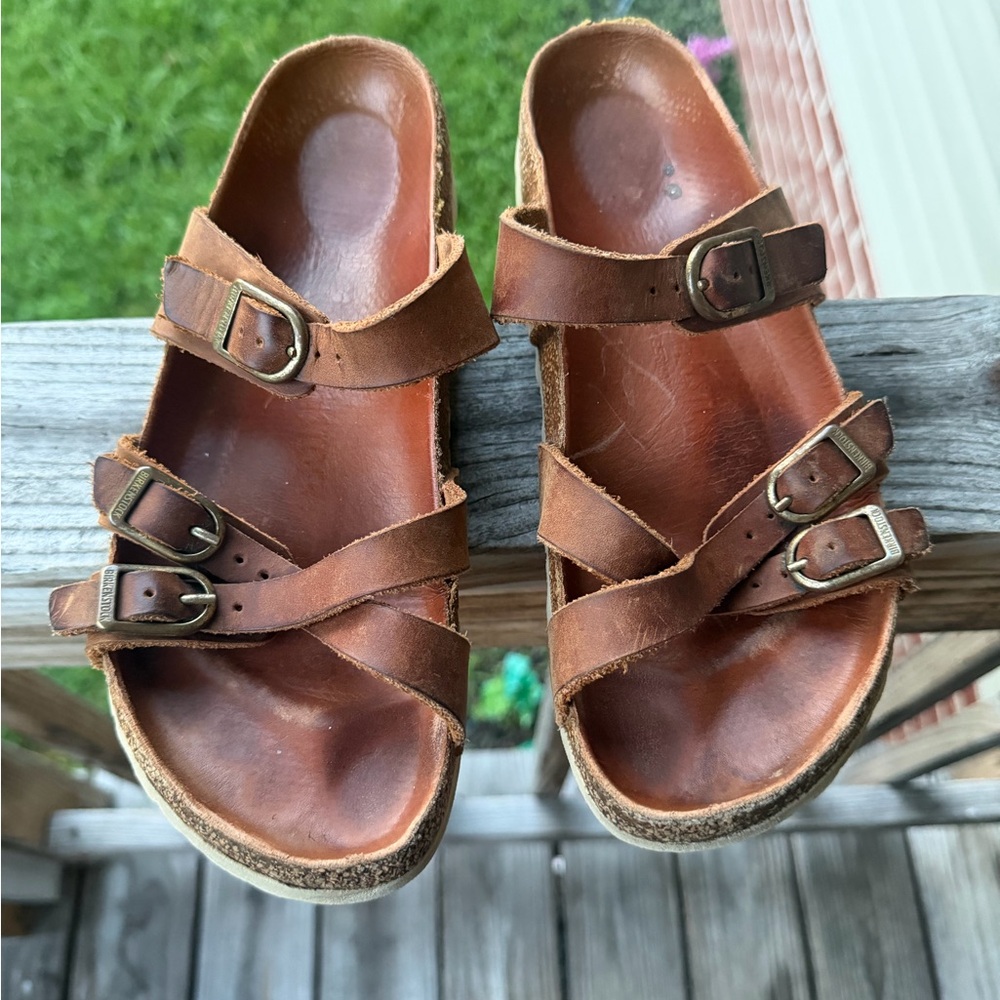 Brown Birkenstock leather sandals size 39 - Picture 3 of 8